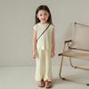 Summer Children's Ice Silk Clothing Set Baby Girl Loose Sleeveless Top and Pants Two-piece Set