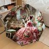 1 Stück Blumenmuster Schirm - 8 Speichen verstärkt, Automatisches Öffnen, Leicht & Langlebig, Niedliches Modeaccessoire für Draußen, Strand oder Freizeit, Strand U