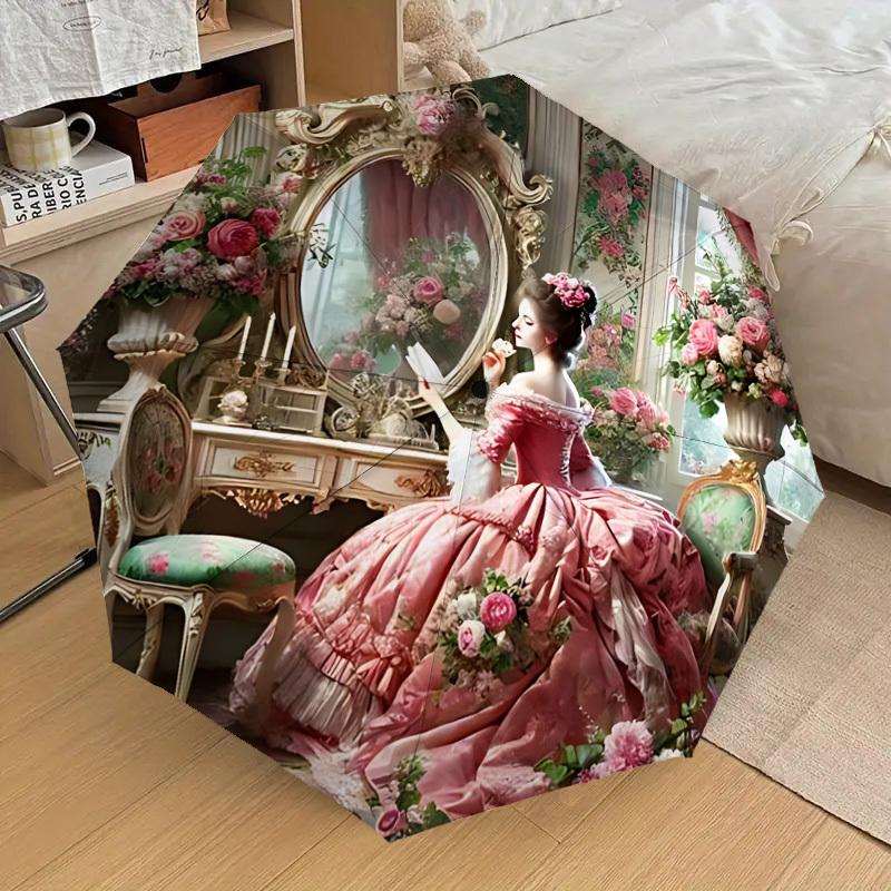 1 Stück Blumenmuster Schirm - 8 Speichen verstärkt, Automatisches Öffnen, Leicht & Langlebig, Niedliches Modeaccessoire für Draußen, Strand oder Freizeit, Strand U