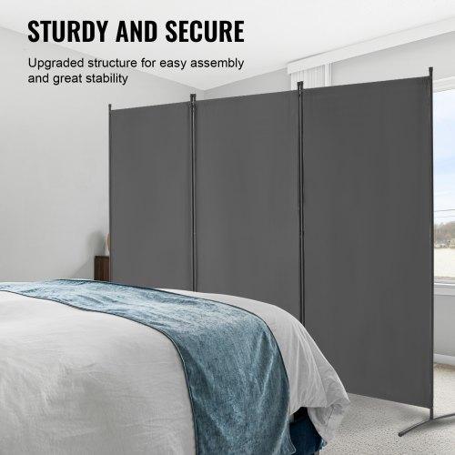 VEVOR Room Divider, 3 Panels Room Divider, Folding Privacy Screen and Portable Partition Divider for Room Separation