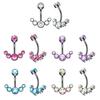 Hip Hop 316L Surgical Steel Women Gifts Belly Button Ring Body Jewelry Crystal Curved Navel Ring