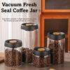 Airtight Lid Vacuum-Sealed Jar Glass Material Glass Coffee Canister  for Tea Storage