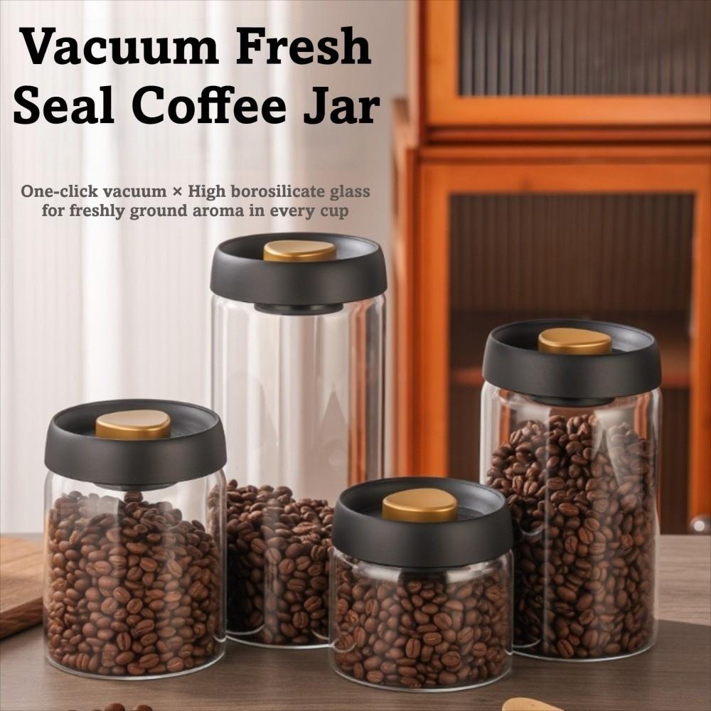 Airtight Lid Coffee Bean Storage Jar Freshness Preservation Jar for Fresh Storage
