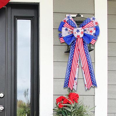 Fiocco Bandiera Americana Porta d'Ingresso 4 Decorazione Patriottica per Appendere alla Ghirlanda