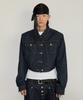 Anotheryouth Crop Padded Denim Jacket - Indigo