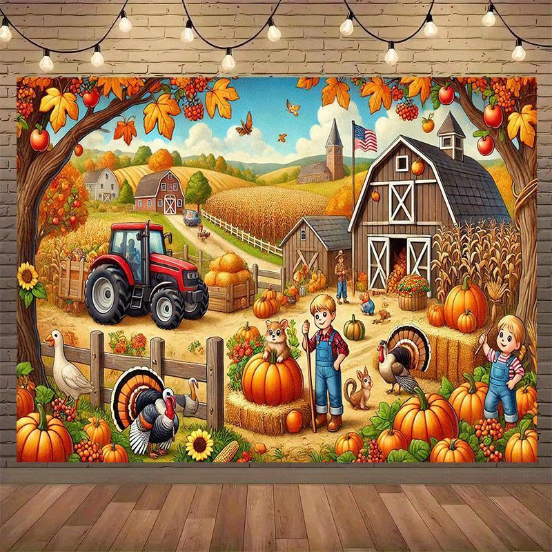2D Plane, a Single-piece Vivid Autumn Harvest Mural, Suitable for Home Decoration, Garden, and Farmhouse Decoration