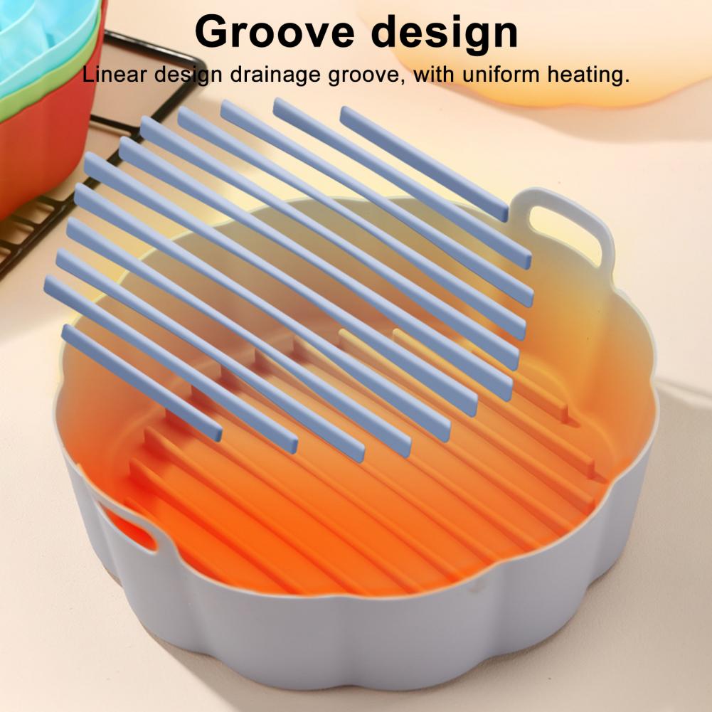 Air Fryer Liner Silicone Baking Tray High Temperature Resistant Pizza Pan Air Fryer Basket Accessory