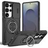 Shock Proof Slide Lens Magnetic Case for Samsung Galaxy S25 Ultra S26 Plus S24 A17 5G A56 A36 A16 A26 Kickstand Ring Cover