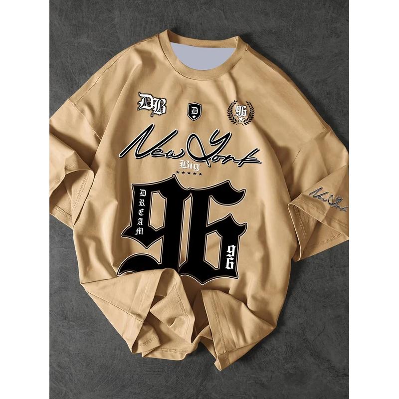 New Men's New York 96 3d printed digital printed baseball T-shirt, short-sleeved O-neck casual T-shirt, oversized sp