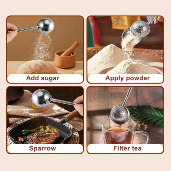 Tea Strainer Stainless Steel Double Layer Fine Filter with Long Handle Dishwasher Safe Tea Infuser for Brewing Tea And Herbs