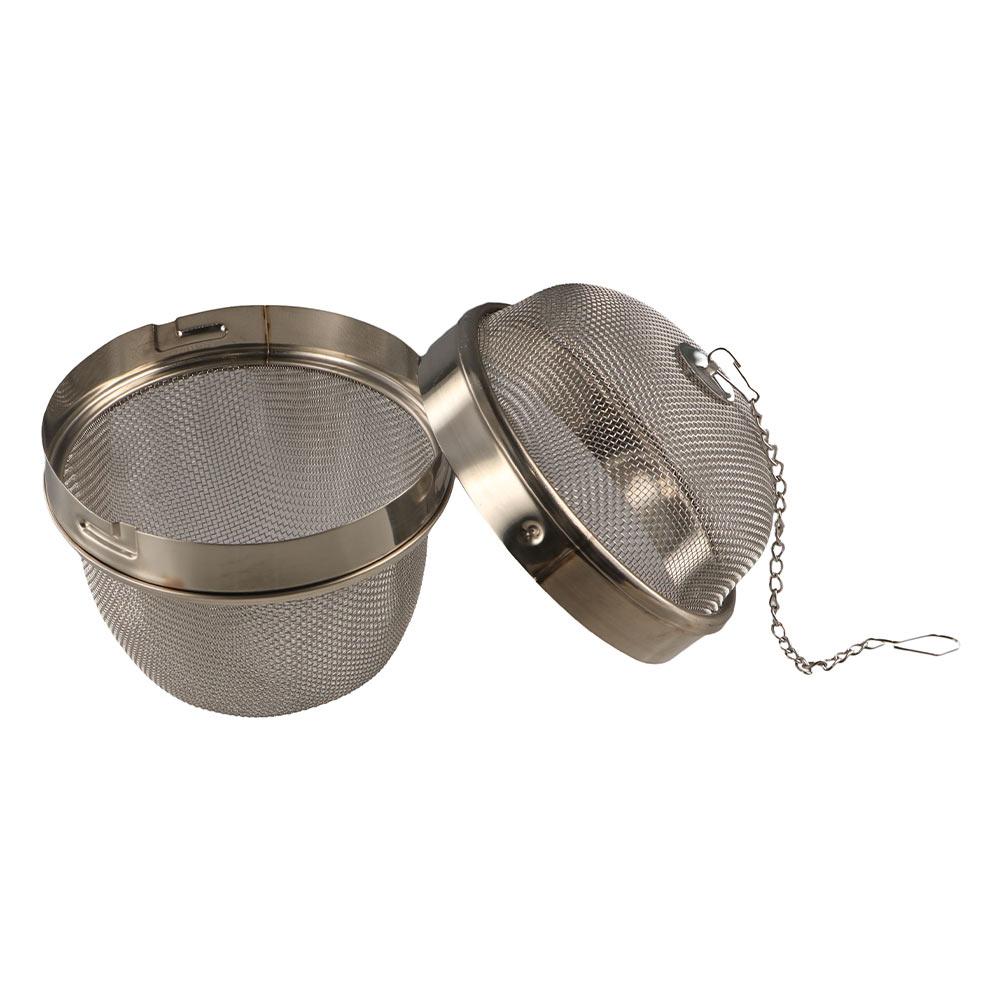 Chained Lid Spice Mesh Filter Large Capacity Loose Tea Strainer Tea Leaf Separation Basket  Kitchen