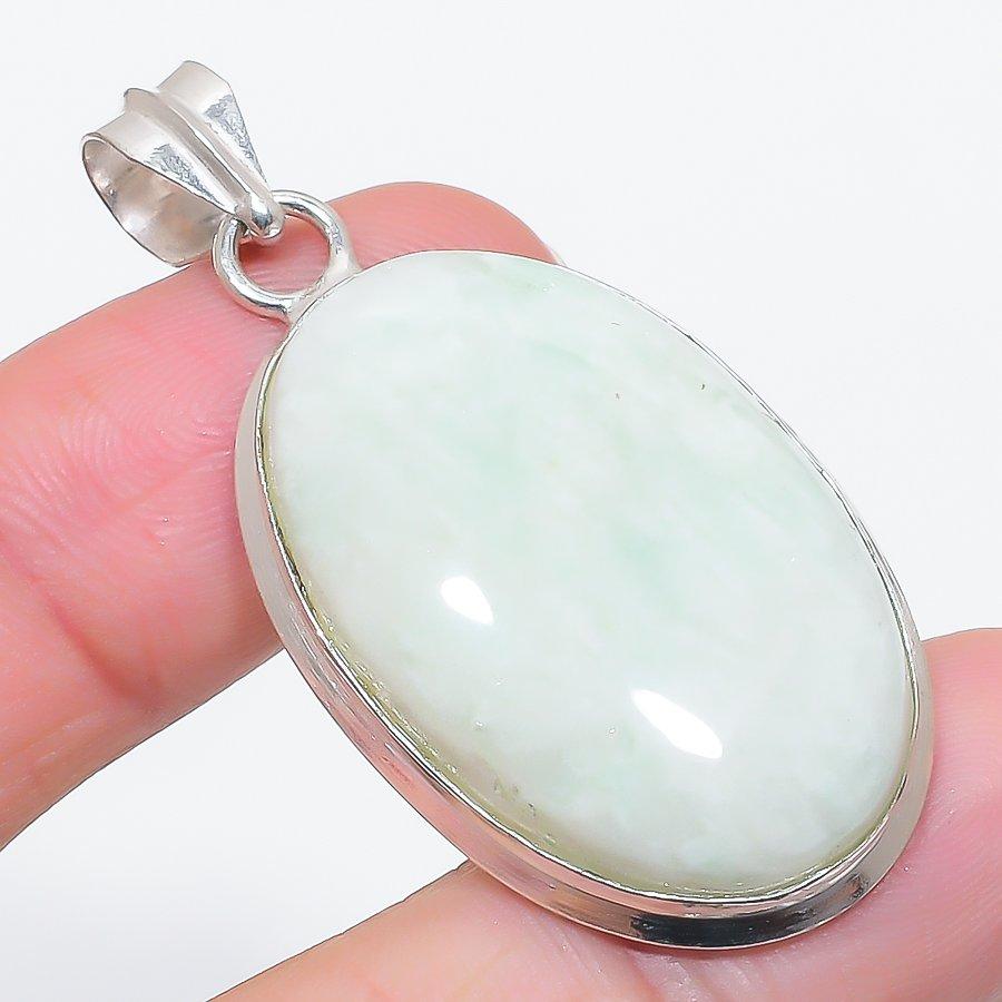 

Natural Amazonite Gemstone 925 Sterling Silver Jewelry Pendant 2.05 q4Z08