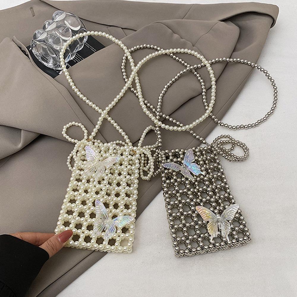 Shiny Crossbody Phone Pouch Acrylic Storage Bag Bohemian Mini Square Bag  Summer