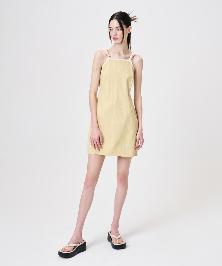 Etmont Slip Floral Jacquard Mini Dress, Yellow