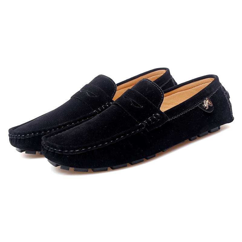 Comfortable Slip-on Driving Shoes Classic Suede Leather Men's Loafers Soft Bottom Male Moccasins Handmade Color Dress Flats