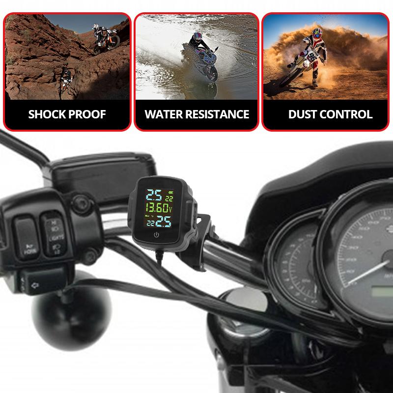 High-Precision Sensor Motorcycle Tire Pressure Monitor Built-in External Locomotive Tire Pressure and Temperature Monitor