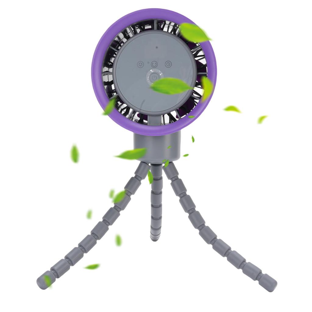 Battery Operated Stroller Digital Diaplay 360 Degree Oscillation Fan Tripod Clip On Flexible Fan 4000mAh