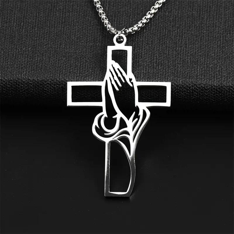 Hot Sale Men's Stainless Steel Necklace Pendant Prayer Men's Faith Gifts Gifts