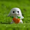 Resin Rabbit White Figurines Toy Model Desktop Car Decoration Accessories Gift