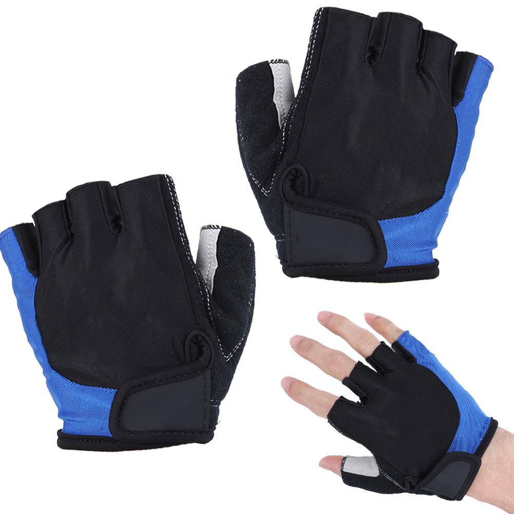 Knitted Fabric Unisex Half Finger Riding Glove Breathable Shockproof Bicycle Cycling GlovesCycling Gloves