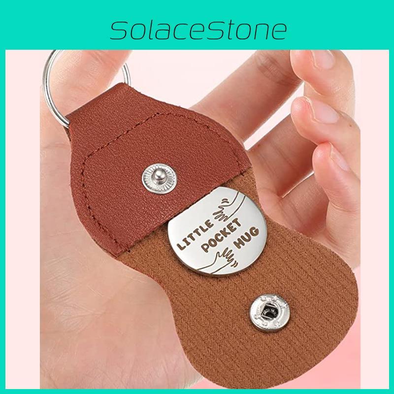 Eleganter brauner PU-Leder-Schlüsselanhänger mit inspirierendem graviertem Anhänger für aufmerksame Geschenke