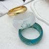 IngeSight.Z Vintage Exaggerated Resin Wide Bangles Women Fashion Hip Hop Geometric Heavy Metal Bracelet Wrist Jewelry Men Gifts