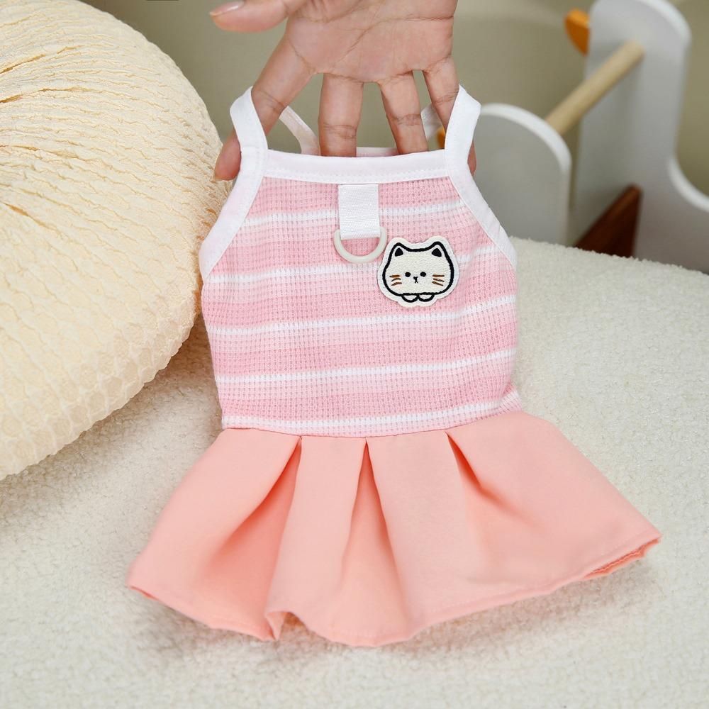 Summer new medium and small teddy dog small fresh floral Korean students cute suspender princess skirt pet clothes