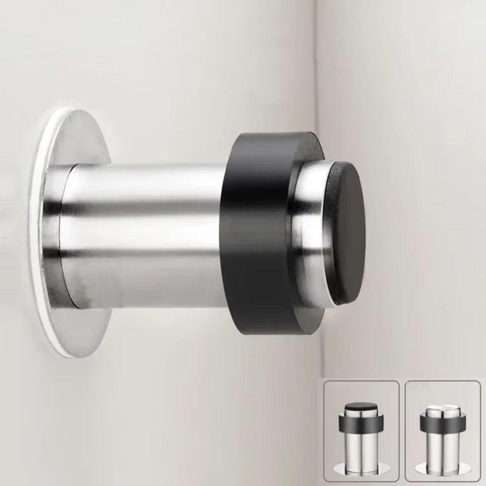 Rubber Door Protective Pad Stainless Steel Anti-collision Door Holder  Floor Door Stop
