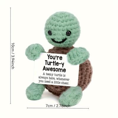 Neue gehäkelte positive Schildkröte Puppe Handgemacht Emotionale Unterstützung Positiv Häkeln Meeresschildkröten Geschenke für Weihnachten Neujahr Geburtstag