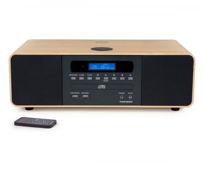 Mikroanlage Thomson MIC202IBT mit Bluetooth und induktiver Ladefunktion für das Telefon, UKW-Radio mit RDS, spielt CD/MP3 ab, Thomson