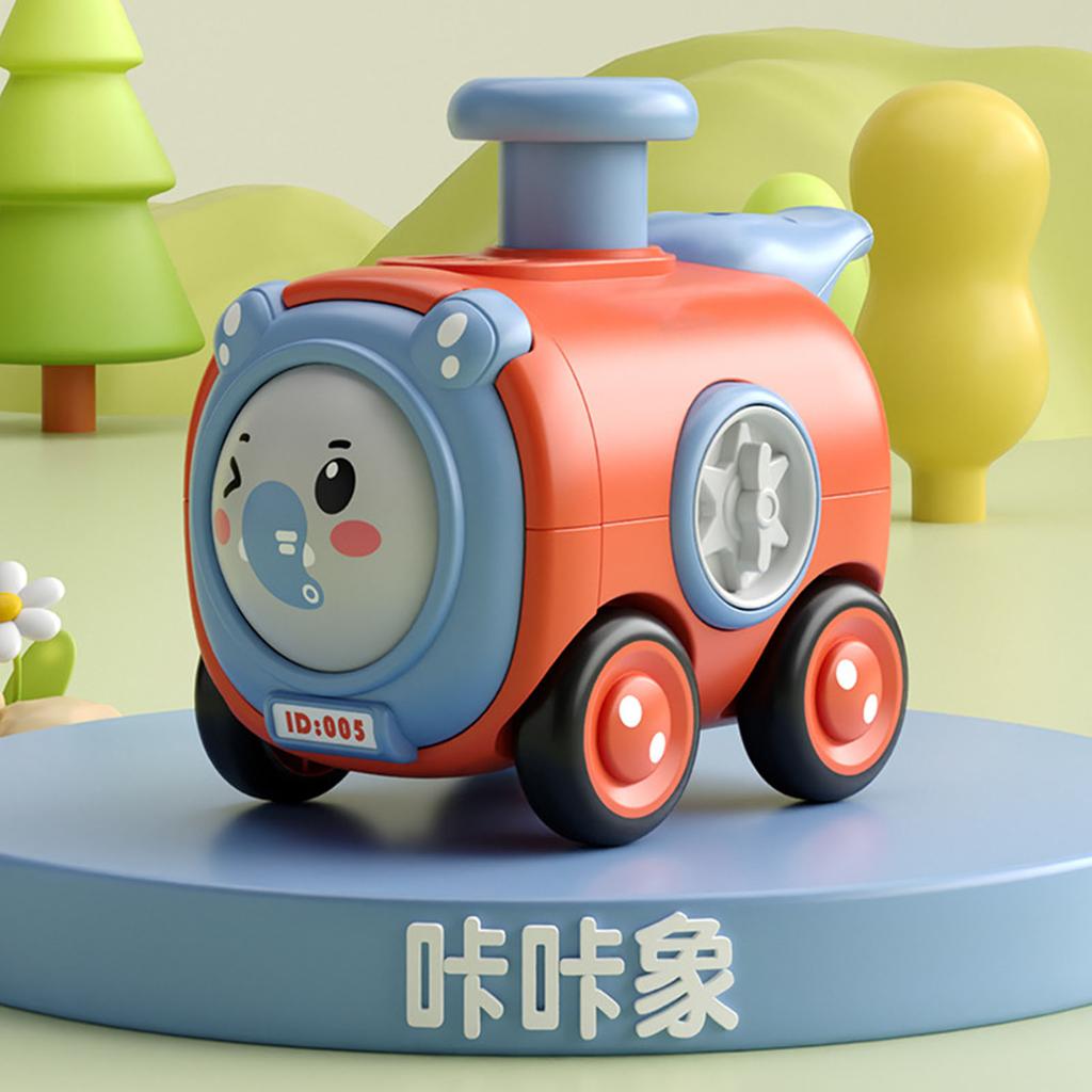 Trägheitszug Spielzeug Drücken Gesicht Ändern mit Pfeife Cartoon Stoßfest Interaktionsspielzeug Zug