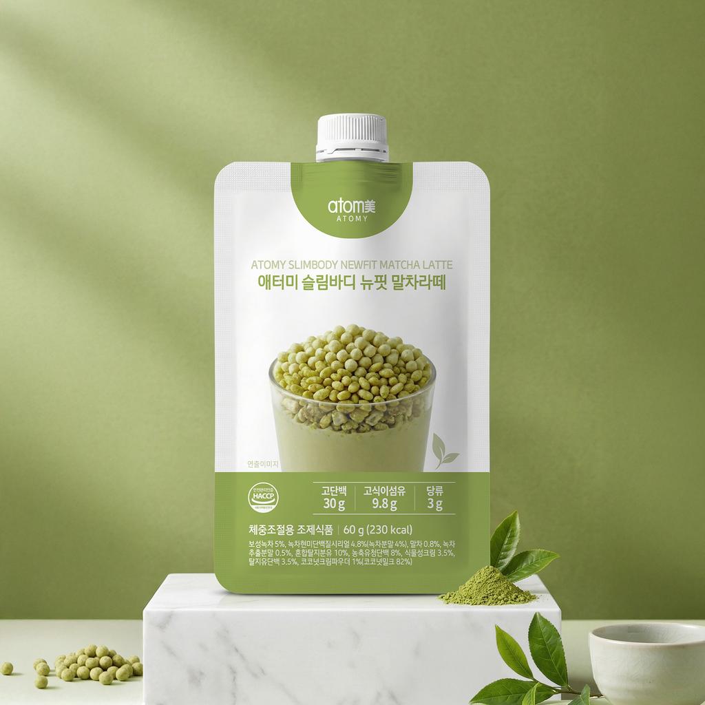 Atomy Slim Body New Fit Matcha Latte (60g, 14 packets)