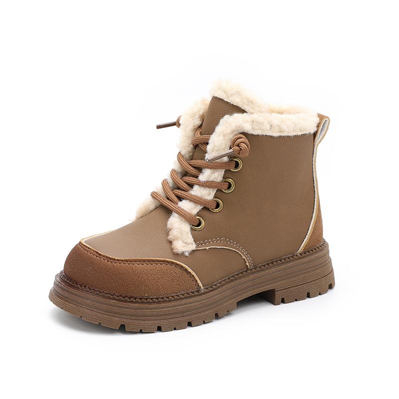 

Детская обувь Ботинки для девочки 2024 Зима Малыши Повседневные Хлопковые Ботинки Толстая Подошва Плюшевые Универсальные Детские Ботильоны на Платформе 26 хаки