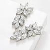 Huitan High Quality Cubic Zirconia Drop Earrings for Women Silver Color Temperament Bridal Wedding Earrings Fashion Jewelry