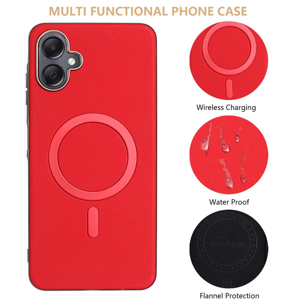 For Samsung Galaxy A06 5G/Galaxy A06 4G Case BINFEN COLOR BF40 Magnetic Case Electroplated PU + TPU Phone Back Cover
