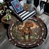 Prehistoric Dinosaur Emblem Round Area Rug Under Office Chairs Bedroom Living Room Home Decor