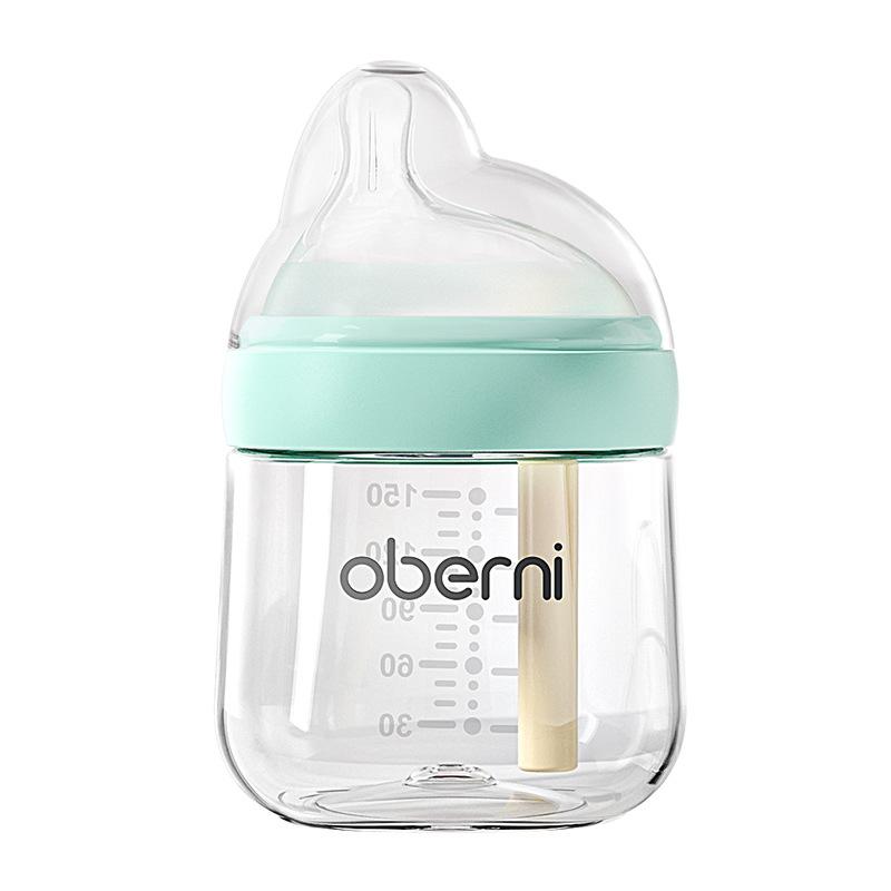 Oubani Newborn Eccentric Nipple Glass Bottle 0-6 Months Anti-swelling Newborn Baby Bottle