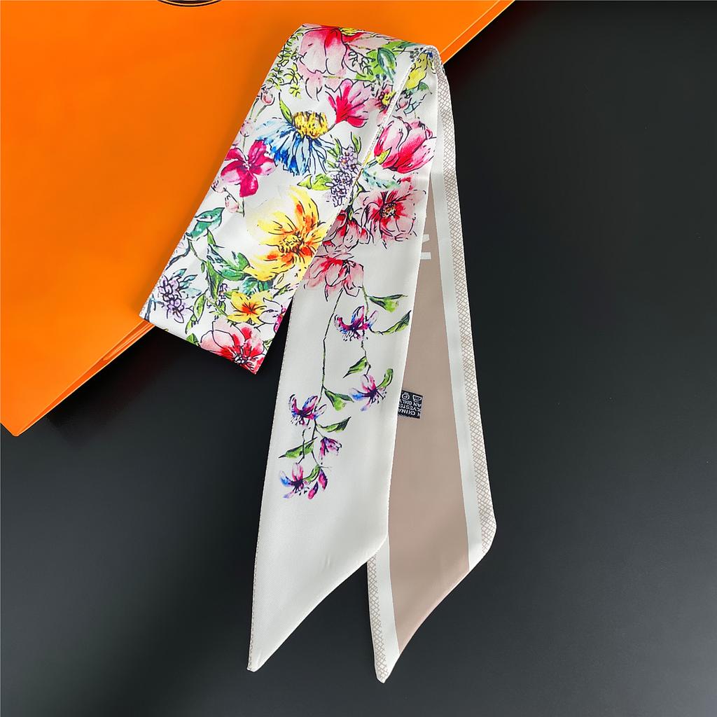 2023 New Design Tarot Scarf Women Luxury Brand Scarf Bag Hair Skinny Silk Scarves Fashion Foulard Neckerchief Headband For Lady