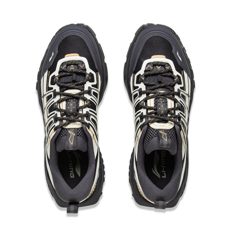 New LiNing Shock Absorbers Rebound Low top Outdoor Shoes Unisex Black White Blue AHCV047-3