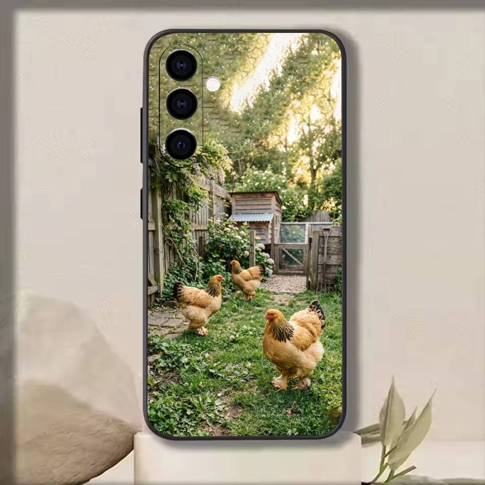 Chicken222 Phone Case Black Silicone Soft For Samsung Galaxy A73,A72,A71,A70,A53,A52,A51