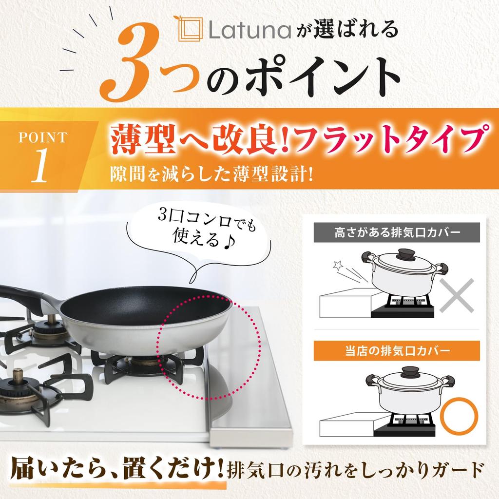 Latuna Thin Flat Exhaust Vent Gas Stove Splash Protection Screen for and Kitchen Stoves Compatible with 60cm Cover, Cover, IH, Gas, (Black, Stoves)