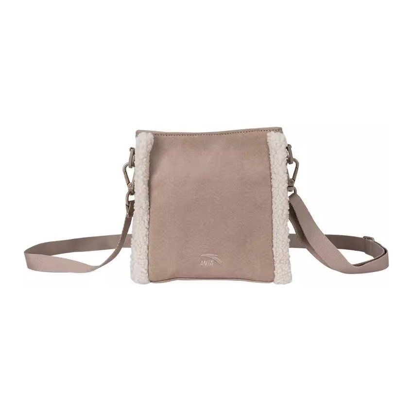 Anta Fashionable Versatile Cute Shoulder Fabric Crossbody Bag Women bags Khaki 192418122-2 Khaki