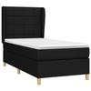 3128487 vidaXL Lit à sommier tapissier avec matelas Noir 90x190 cm Tissu
