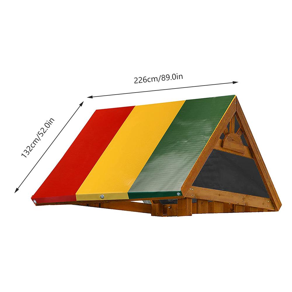 Swing Set Replacement Tarp 52"x89" Waterproof Kids Playground Roof Canopy Cover Outdoor Swingset Slide Sun Shade