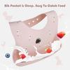Little Dimsum Baby Bibs 2Pcs Silicone Baby Feeding Bibs Easily Adjustable and Wipe Clean Soft Waterproof Weaning Bibs Perfect Food Crumb Catcher for