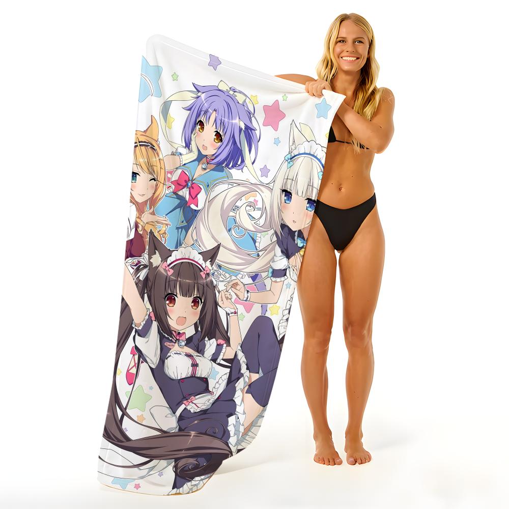 Game N-Nekopara Towel Beach Blanket Towel  For Travel Gym Shower Luxury Lightweight Camping Pool hot