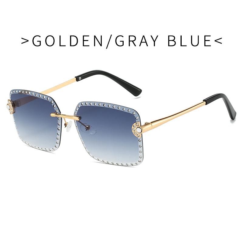 New Rectangle Vintage Sunglasses Women Fashion Square Colorful Classic Casual Frameless Rimless Men Sun Glasses UV400