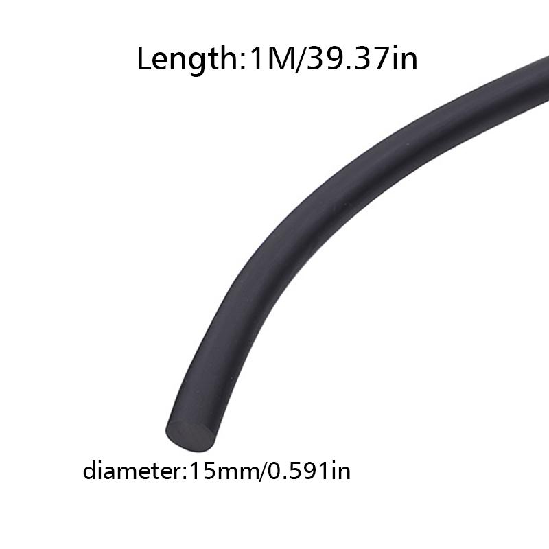 Black Rubber Strip Gaskets Round Sealing Strip Wear-Resistant Bar For Cabinet Door Seal Grease Separator 3/5/6/8/10/12/15/18mm