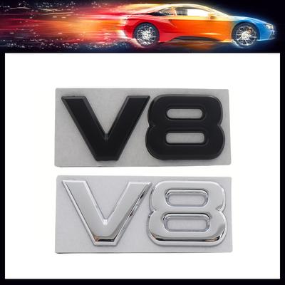 3D Car Styling V8 Logo Engine Displacement for Patrol S55 E500 W203 Car Hood Fender Trunk Rear Bonnet Nameplate Decal Emblem Badge Sticker