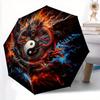 1pc Flaming Dragon Yin Yang Pattern Automatic, 8 Iron Frames, High-Value Folding Umbrella, Suitable for Office, Travel and Outdoor Adventure.W045